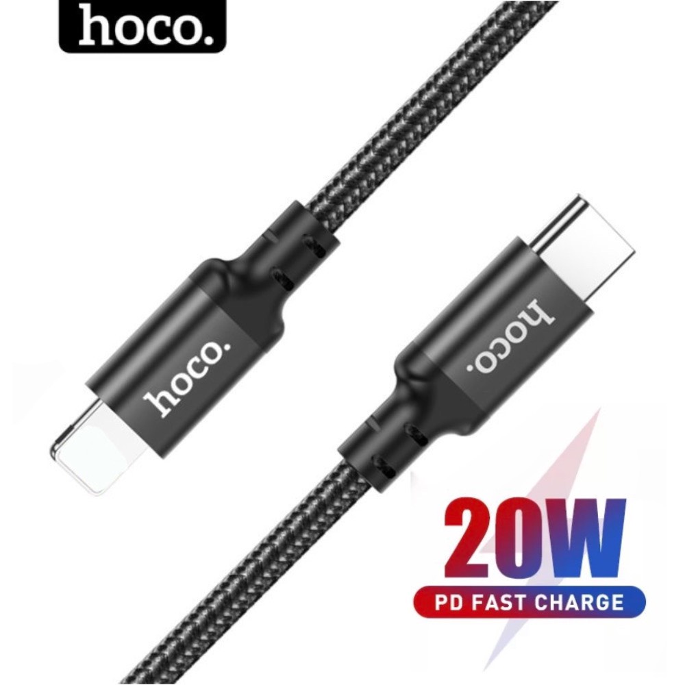 Dây sạc nhanh ip 20w chính hãng Hoco - cáp type c to ip13 12pro 11promax xr xsmax bọc dù