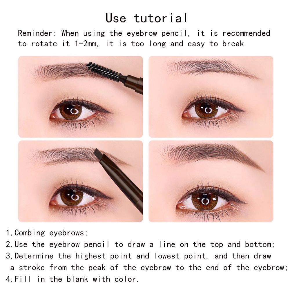 Bút Kẻ Lông Mày 2 Đầu Bút Kẻ Mày Kẻ Mắt Nội Địa Trung 2 In 1 Không Thấm Nước Bền Lì Màu