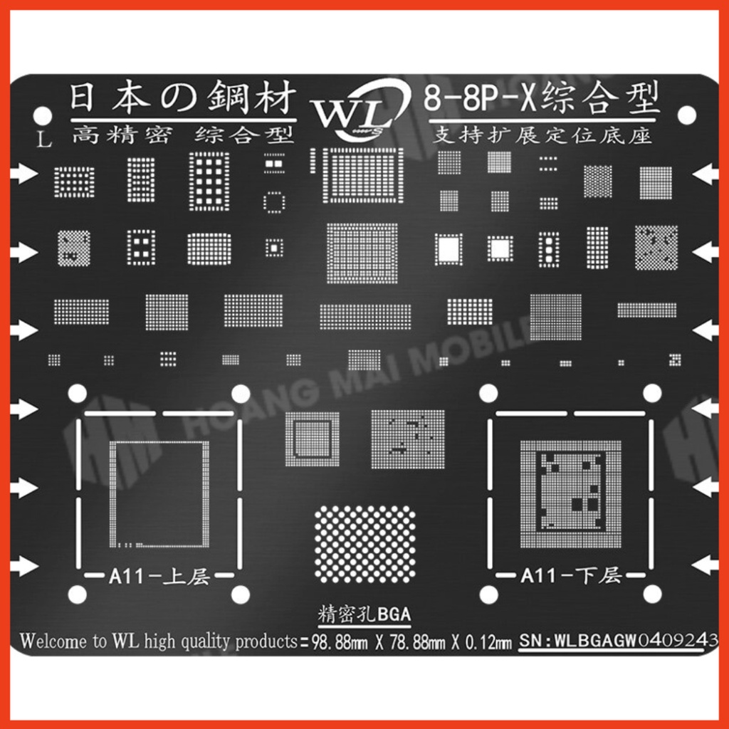 Vỉ WL ĐEN làm chân IC iP 6G đến 13PM