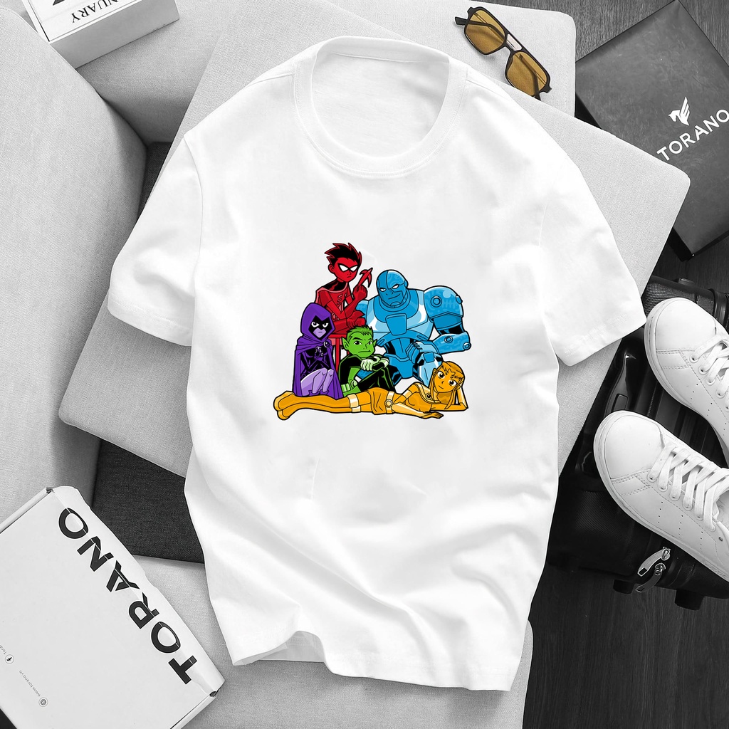 Áo thun tay ngắn in hình nhân vật phim Teen Titans Go chất dễ thương ,giá cực rẻ