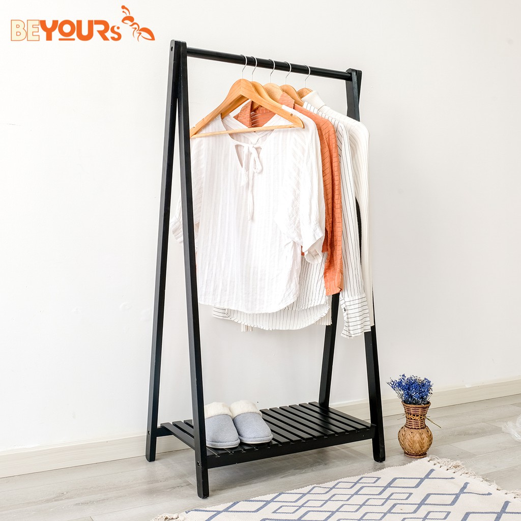 Giá Treo Quần Áo Gỗ BEYOURs Đa Năng - A Hanger 1FS - Nội Thất Kiểu Hàn Lắp Ghép Dễ Dàng - Đen