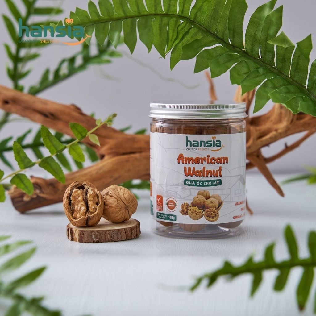 Quả Óc Chó Vàng Mỹ Organic HANSIA Hạt Đều Thơm Ngon Vị Ngọt Tự Nhiên Nhiều Chất Dinh Dưỡng Tốt Cho Sức Khỏe Hộp 140-300g