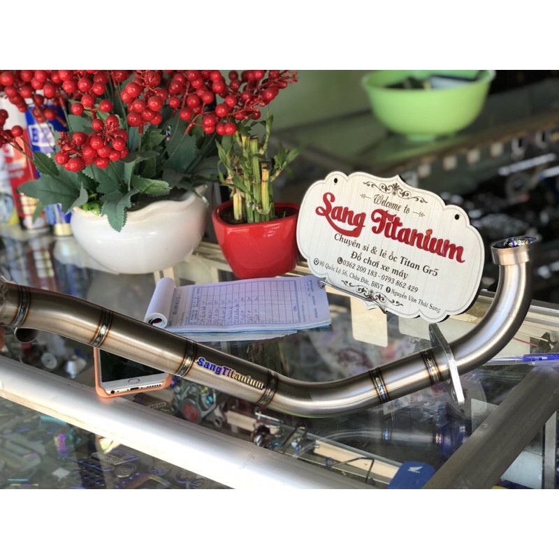 cổ pô titan cho exciter 135 đời 2011-2014 gắn pô zin