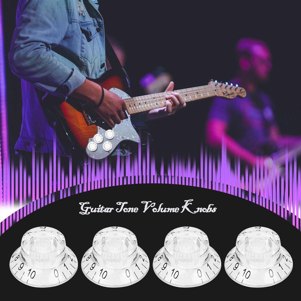 SUSANS Nút Điều Chỉnh Âm Lượng Thay Thế Bằng Nhựa Trong Suốt Có Số Màu Đen Cho Les Paul LP