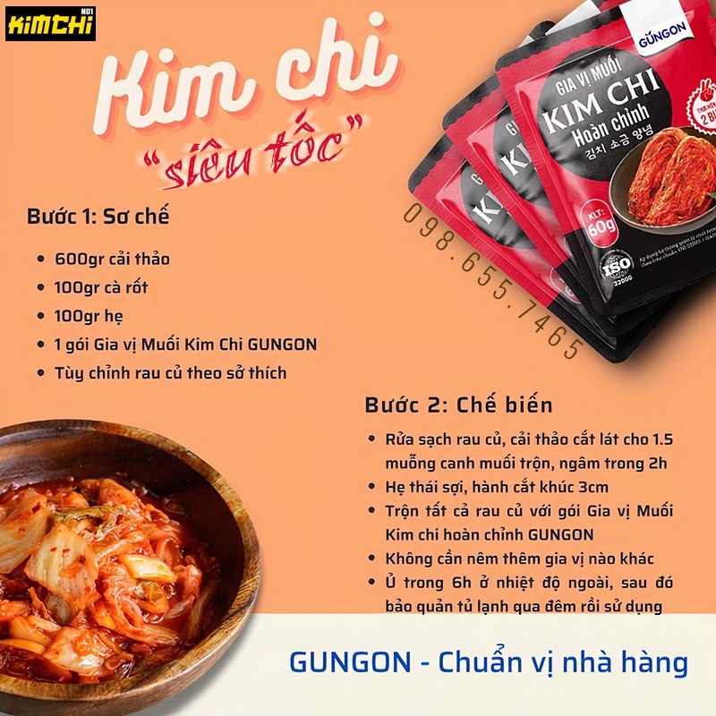 (Combo 3 gói ) Gia vị muối kim chi hoàn chỉnh 60g