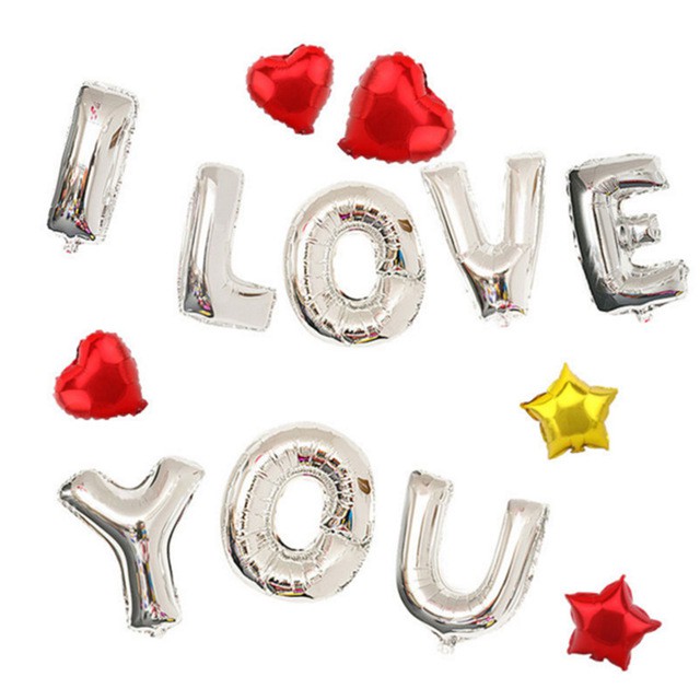 Bóng Chữ I Love You, Set Bóng Chữ I Love You (Được Chọn Màu Bóng) Trang Trí Vào Các Ngày Lễ Valentine, Anniversary