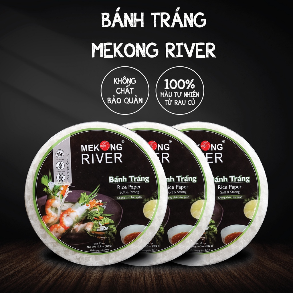 Combo 3 Bánh tráng đóng gói MEKONG RIVER - 900g