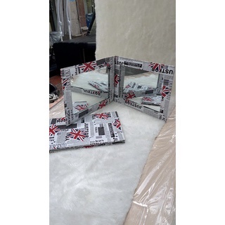 Gương hai mặt soi gáy bọc da