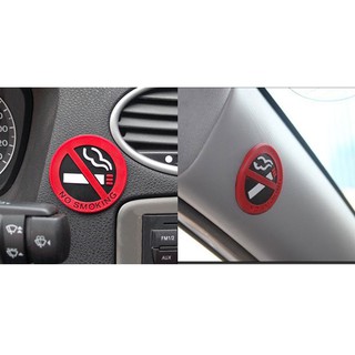 Bộ 03 Tem Dán No smoking - Không Hút Thuốc Lá Trên Xe