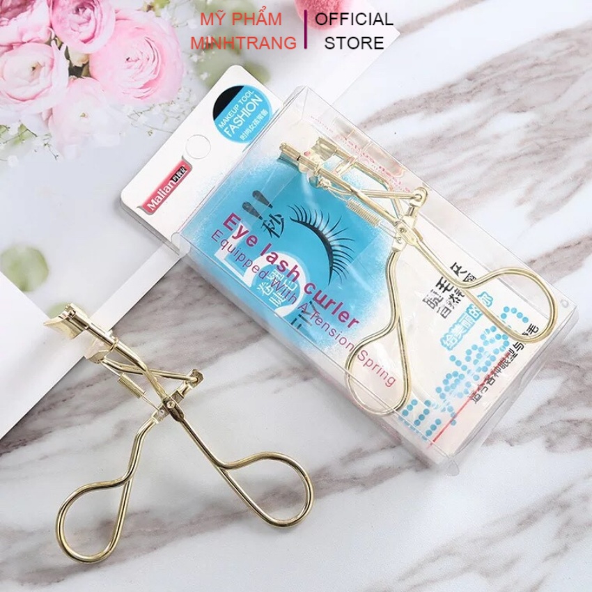 Kẹp mi chuyên dụng Malian siêu cong chất lượng cao đệm êm ái giúp mi cong tự nhiên chất liệu inox cao cấp tặng kèm đệm