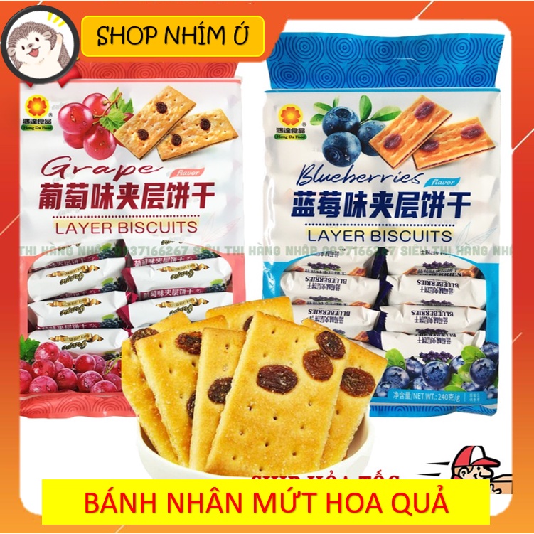 Gói bánh quy Layer kẹp mứt hoa quả 240gr