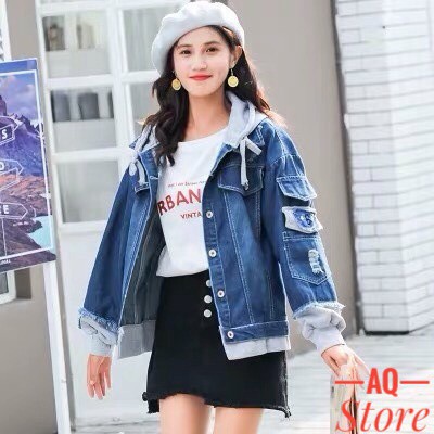 HÀNG CAO CẤP -  Áo Khoác Jean Nam Liền Mũ Có Nón Nam Nữ Đẹp Cao Cấp⚡️FREESHIP+ QUÀ TẶNG⚡️Áo Rin Xu hướng Hot hiện nay- Q