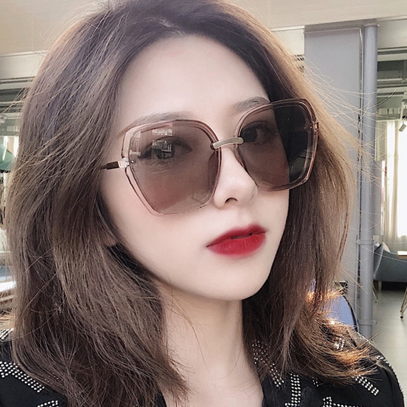 Kính thời trang nữ thiết kế gọng nhựa to đa giác sành điệu phong cách Hàn Quốc