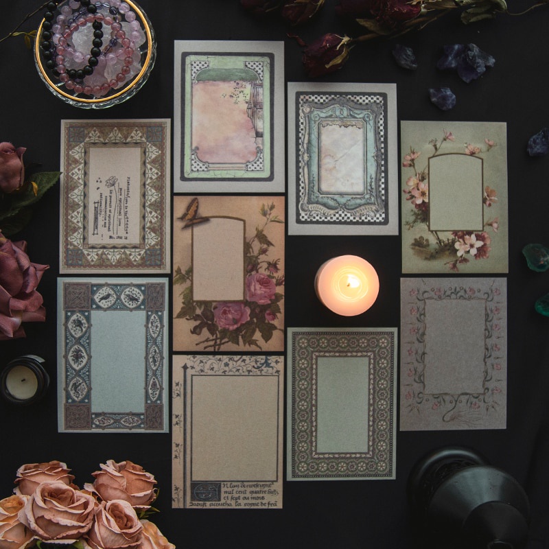 Set 30 Giấy Ghi Chú Phong Cách Vintage Dùng Trang Trí Sổ Tay Diy