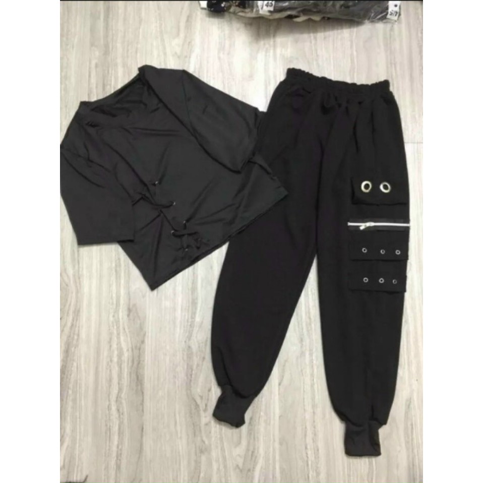 ❤️ GIÁ SỈ - CHẤT BAO ĐẸP ❤️ Quần JOGGER Baggy Nam NỮ Kaki Ống BO Unisex - Kiểu quần thun MỀM MỊN vải đen PHỐI KHÓA TÚI