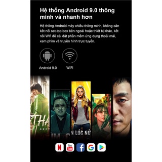 Máy chiếu mini Wanbo X1/X1 Pro-Android 9.0 hỗ trợ điện thoại di động và máy chiếu 4k xem phim đồng thời (kết nối WiFi)