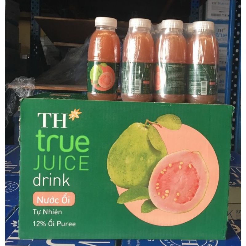 Lốc 6 chai nước ép ổi TH true JUICE 350ml × 6 chai