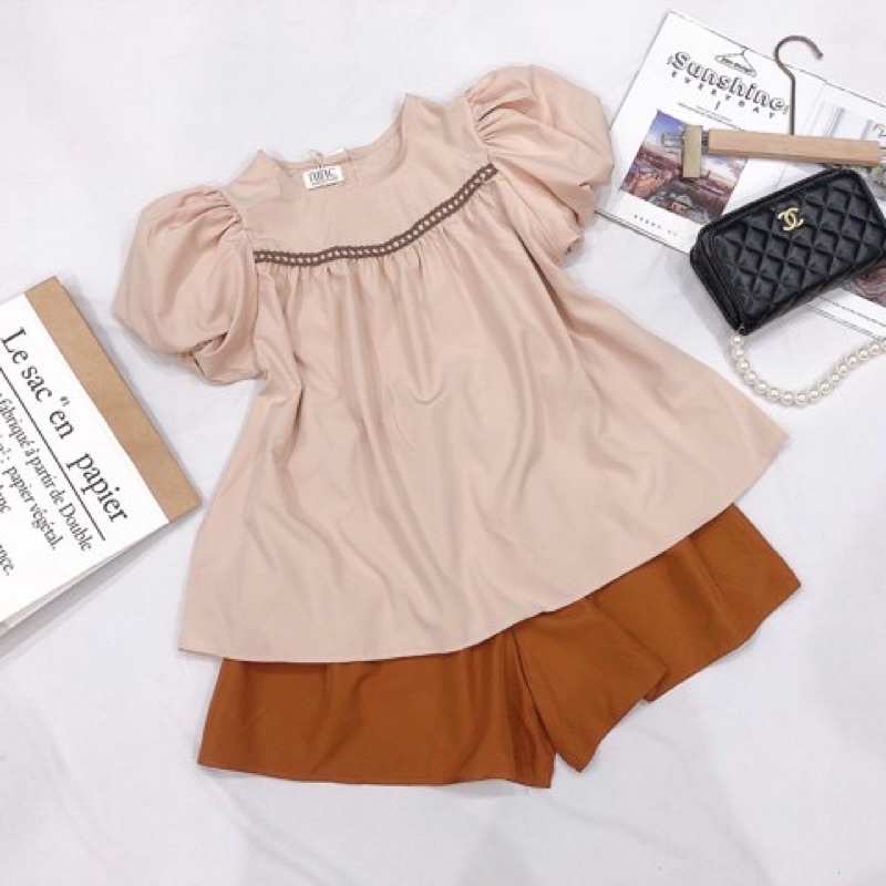 Sét babydoll xoè phối ren bigsize