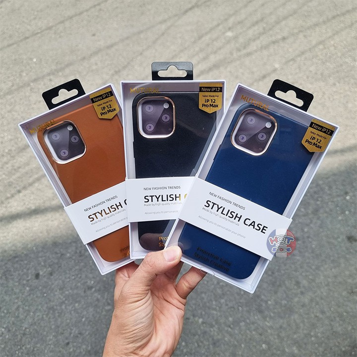 Ốp lưng da Mutural Stylish Leather Case cho IP 12 Pro Max