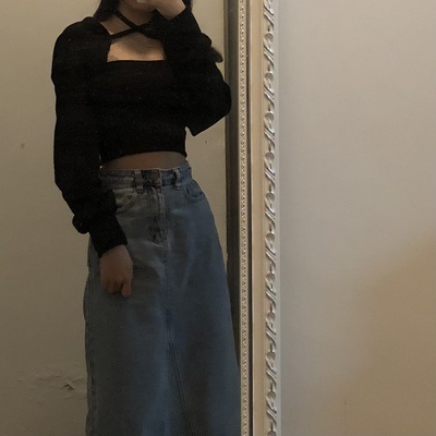 Set áo quây kèm áo len dài tay khoác ngoài croptop phong cách sexy quyến rũ