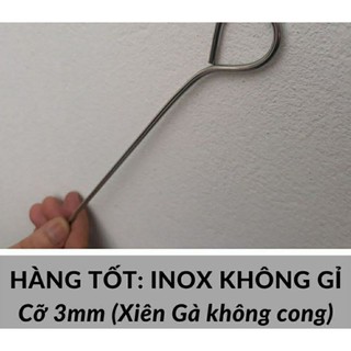 Que xiên thịt nướng, hải sản nướng chất liệu inox 30cm