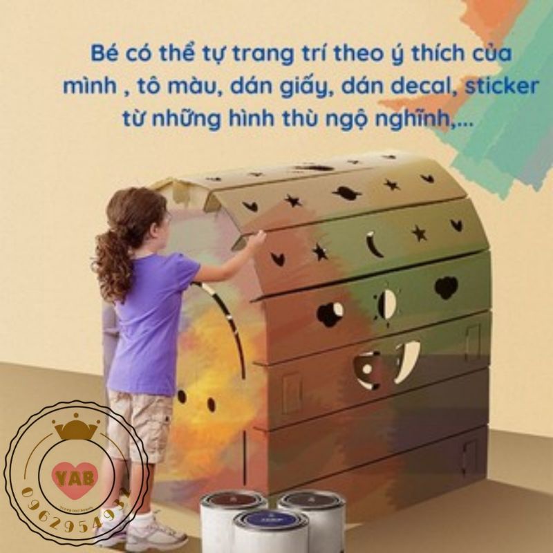 NHÀ GIẤY - NHÀ BÌA CHO BÉ VUI CHƠI NHẬN VẼ THEO YÊU CẦU