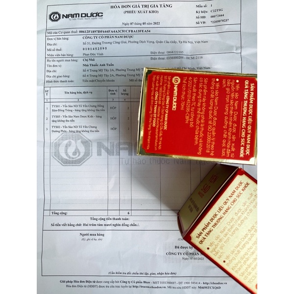 Yến Sào Nam Dược[hàng chính hãng], 30 % tổ yến,bồi bổ sức khỏe,giảm mệt mỏi,tăng sức đề kháng