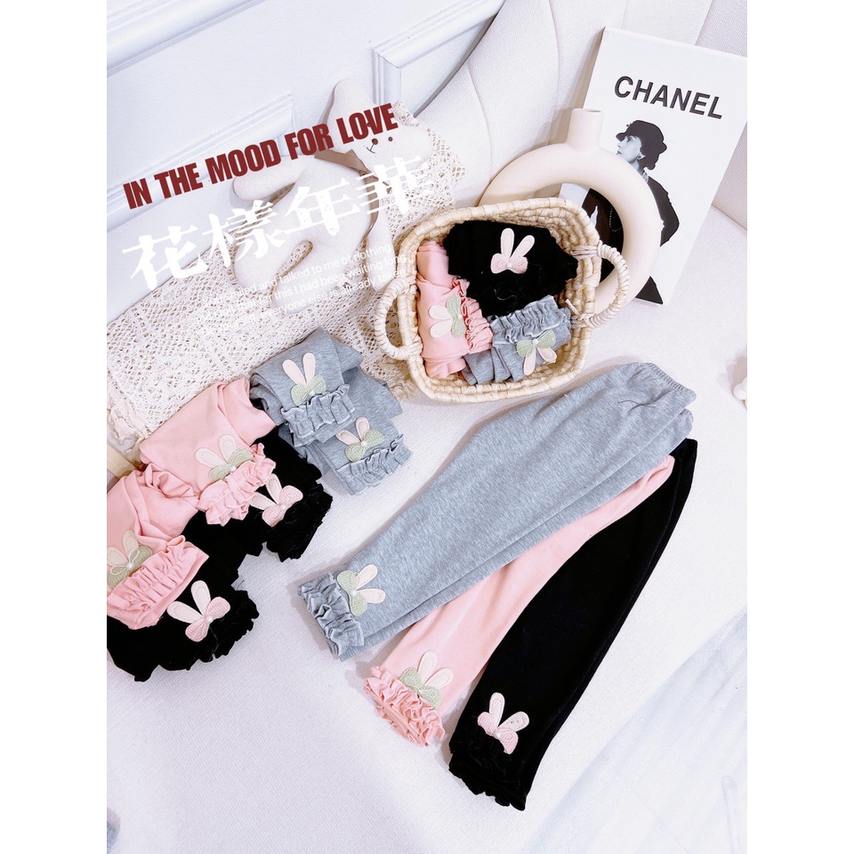 Quần legging/ quần thun ôm bé gái vải cotton len xịn co giãn dày dặn