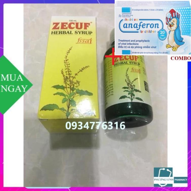 Combo Chim cánh cụt Nga+ Siro Zecuf 100ml - Siro Ho Thảo Dược Zecuf  herbal -