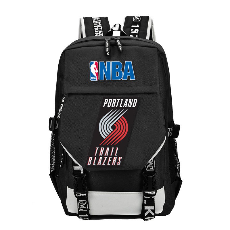 Balo Khóa Trắng Vát in hính NBA BÓNG RỔ thể thao đi học cặp sách tiện lợi