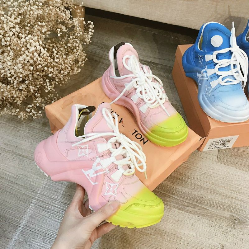 Già thể thao LV sneaker mẫu mới 2021 loang xanh hồng
