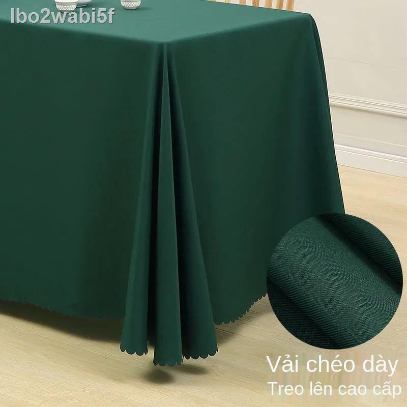 ◙ ♨  lbo2wabi5fĐồng màu dày dặn khăn trải bàn hội nghị vải hình chữ nhật văn phòng triển lãm xanh lá cây đậm tùy