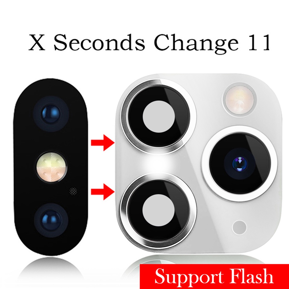 CHINK Phone Upgrade Fake Camera Lens Sticker Cover Screen Protector for iPhone XR X Change to iPhone 11 Pro Max
