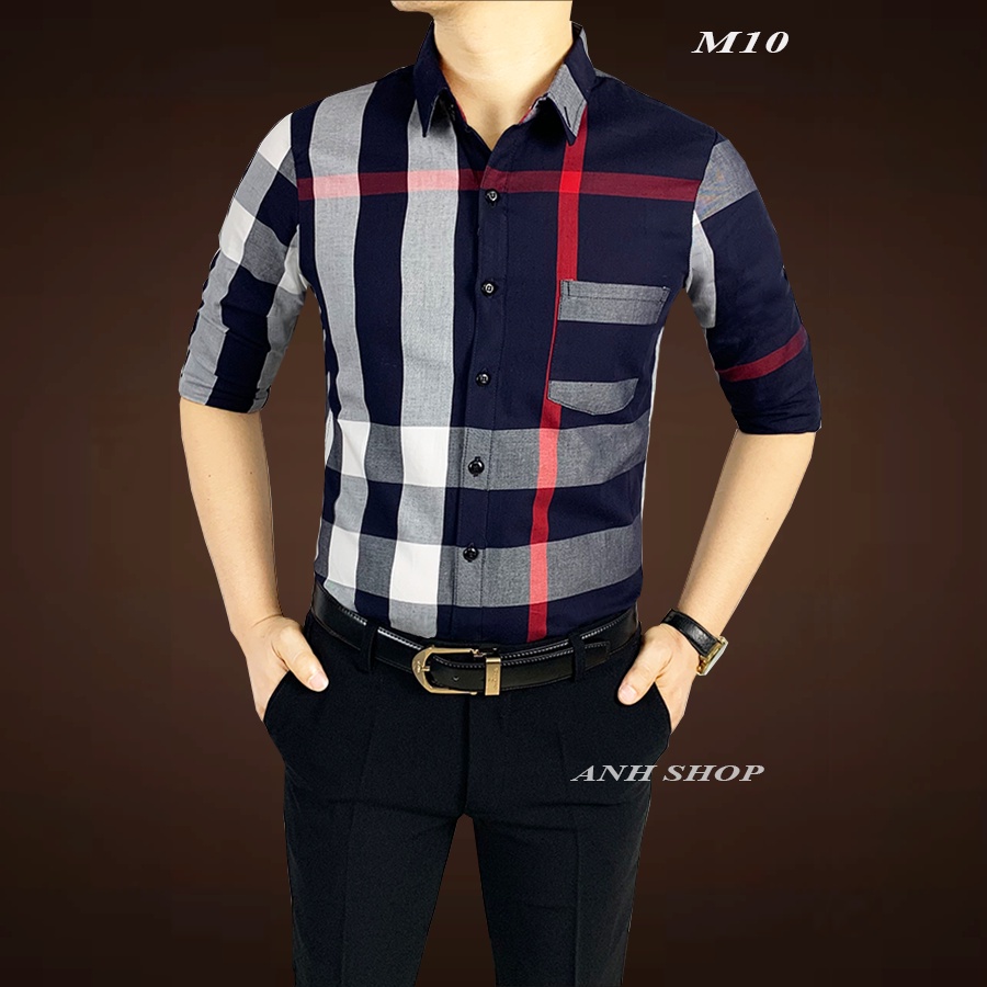 Áo sơ mi Batir  tay dài 💠 GIÁ TỐT NHẤT 💠 áo sơ mi kẻ sọc BBR thời trang phong cách nam tính 4 màu