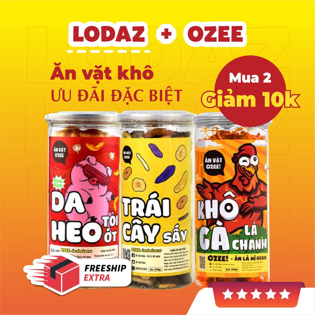 Menu đồ ăn vặt khô Hà Nội dạng hộp 160gr, 200gr, 300gr siêu ngon tại Lodaz