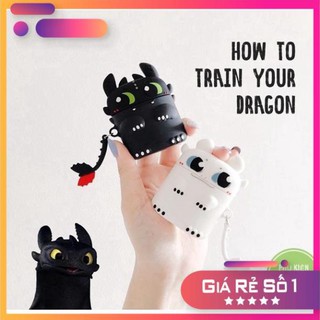 🌟Tặng kèm móc treo- Case airpod 1 2 3 Pro Rồng Light Fury Night Fury 🌟Vỏ bao ốp Airpods silicon tai nghe không dây