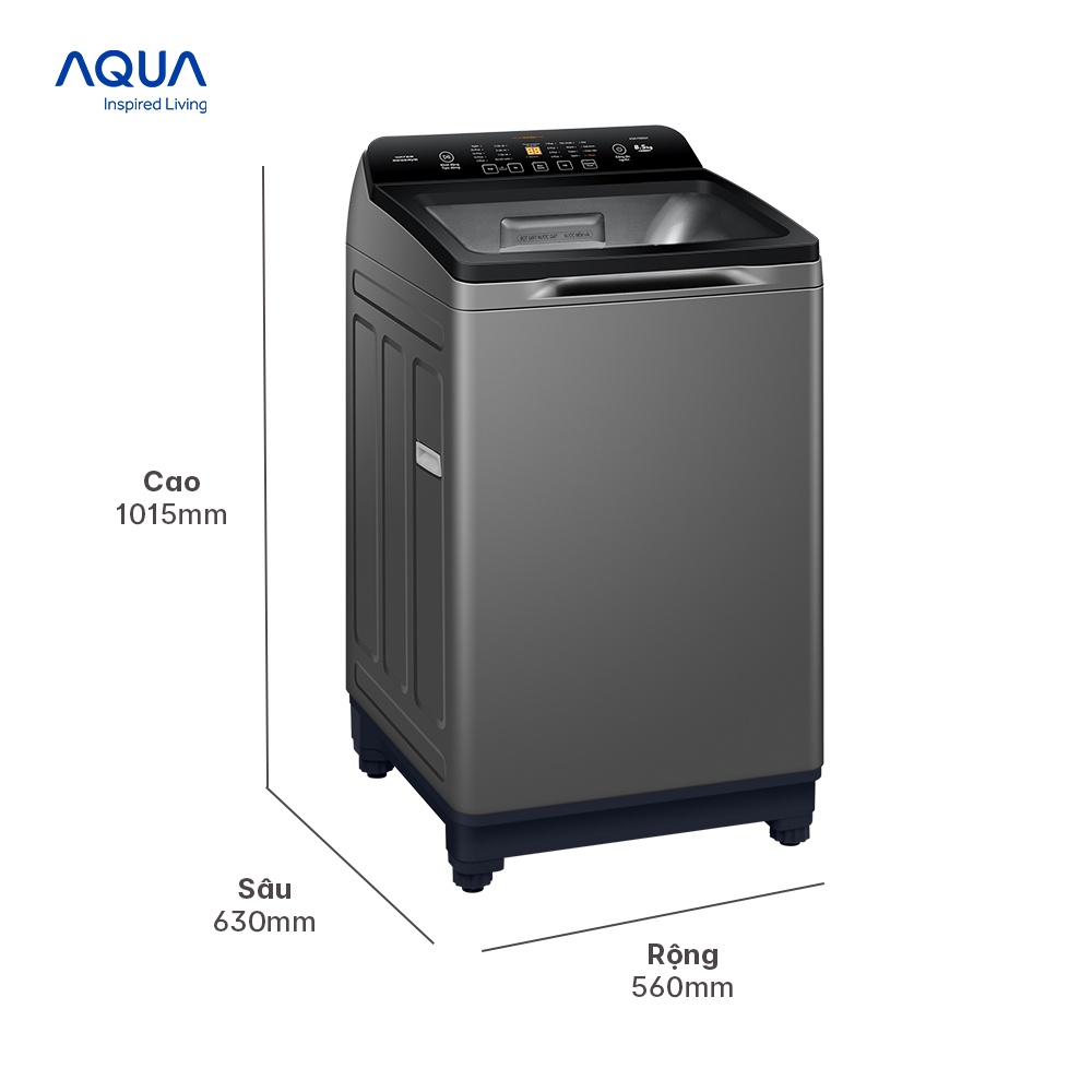 Freeship Toàn Quốc - Máy giặt cửa trên Aqua 8.5kg AQW-FR85GT.S