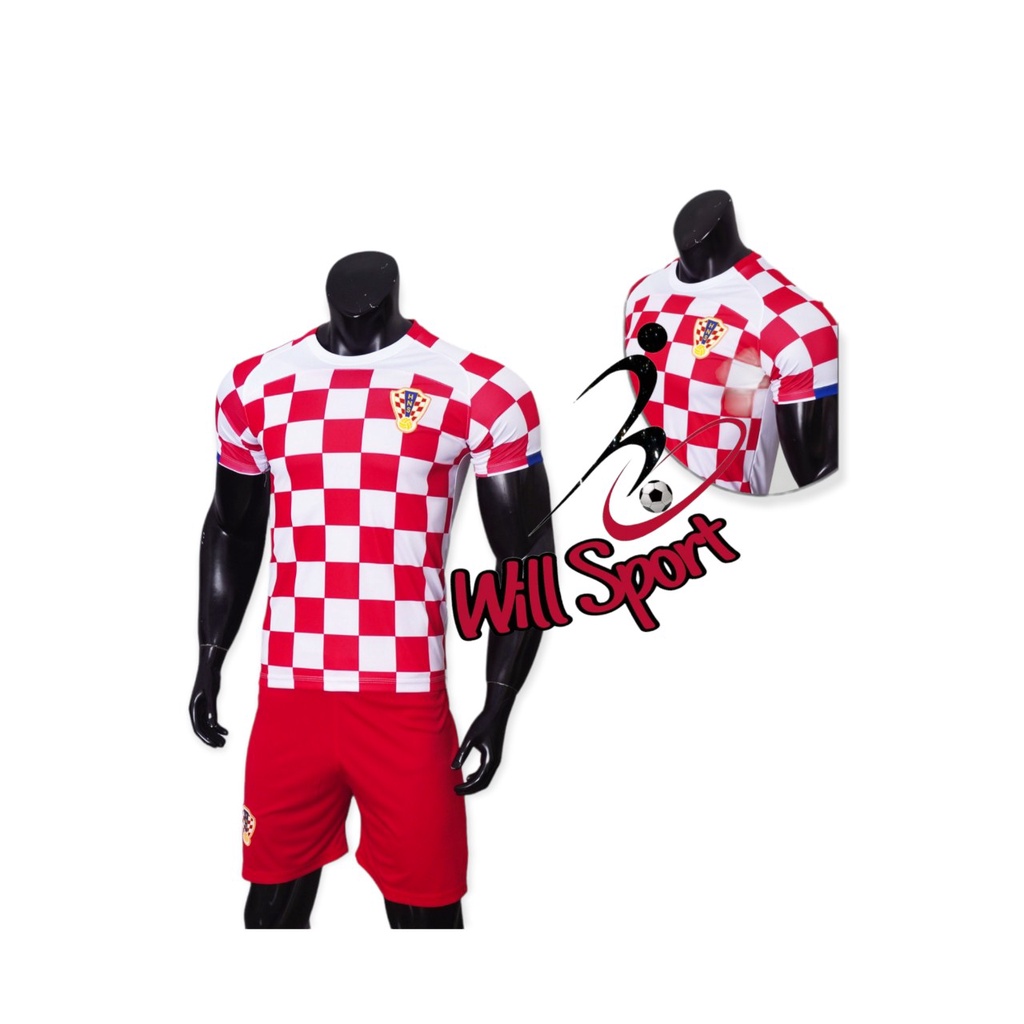 Bộ quần áo bóng đá đội tuyển Croatia truyền thống chính thức mùa 2022 thun lạnh