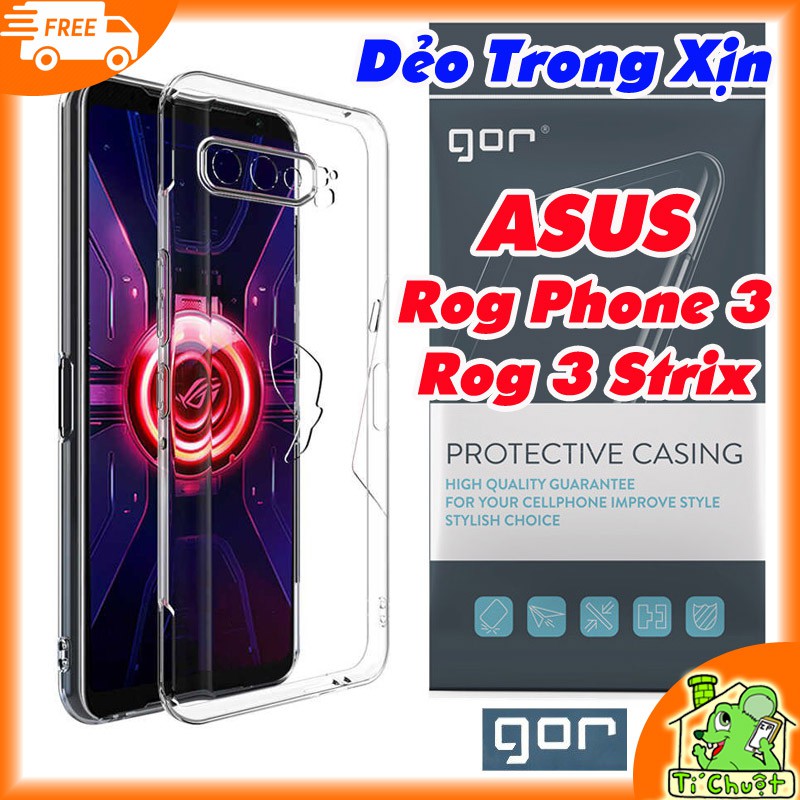 [Chính Hãng GOR] Ốp lưng Asus ROG Phone 3 ZS661KS Silicon Dẻo trong suốt