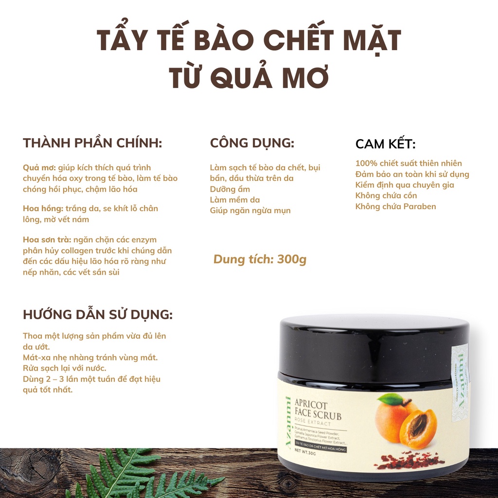 Tẩy tế bào chết body Mơ Hoa Hồng Azanmi cho làn da mềm mại và rạng rỡ 100G - Pretty Valley Store