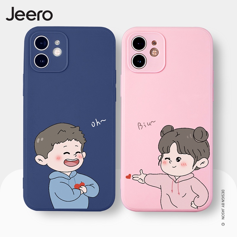 Ốp Điện Thoại Jeero Silicon Mềm Chống Bẩn Ngộ Nghĩnh Hài Hước Hình Bựa Hoạt Hình Cặp Đôi Dễ Thương Đẹp Cho Iphone 13 12 11 Pro Max Se 2020 X Xr Xs 8 7 Ip 6S 6 Plus Kute Hfe793