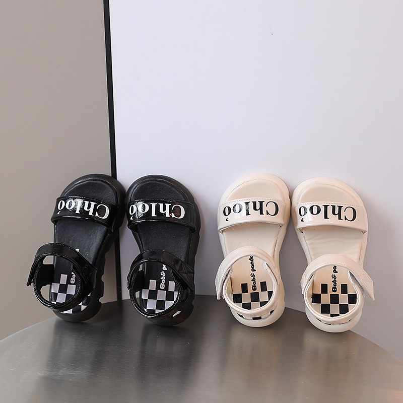 Giày Sandal Đế Mềm In Chữ Phong Cách Hàn Quốc Dễ Thương Thời Trang Mùa Hè Cho Bé Gái