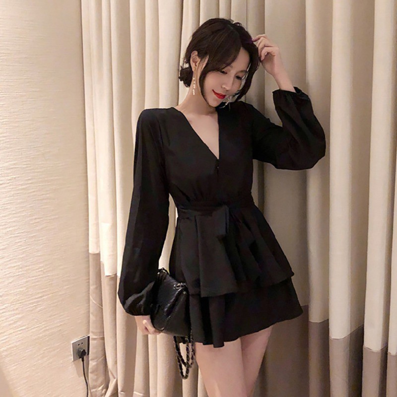 Đầm dài tay màu trơn kiểu dáng đơn giản thời trang cho nữ | BigBuy360 - bigbuy360.vn
