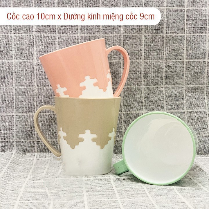 Cốc nhựa phíp Chịu Nhiệt uống nước, đánh răng phối 2 màu cao cấp Việt Nhật No.6266