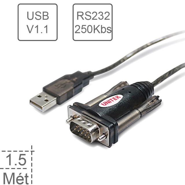 Cáp USB sang COM9/RS232 1.5 mét UNITEK Y-105