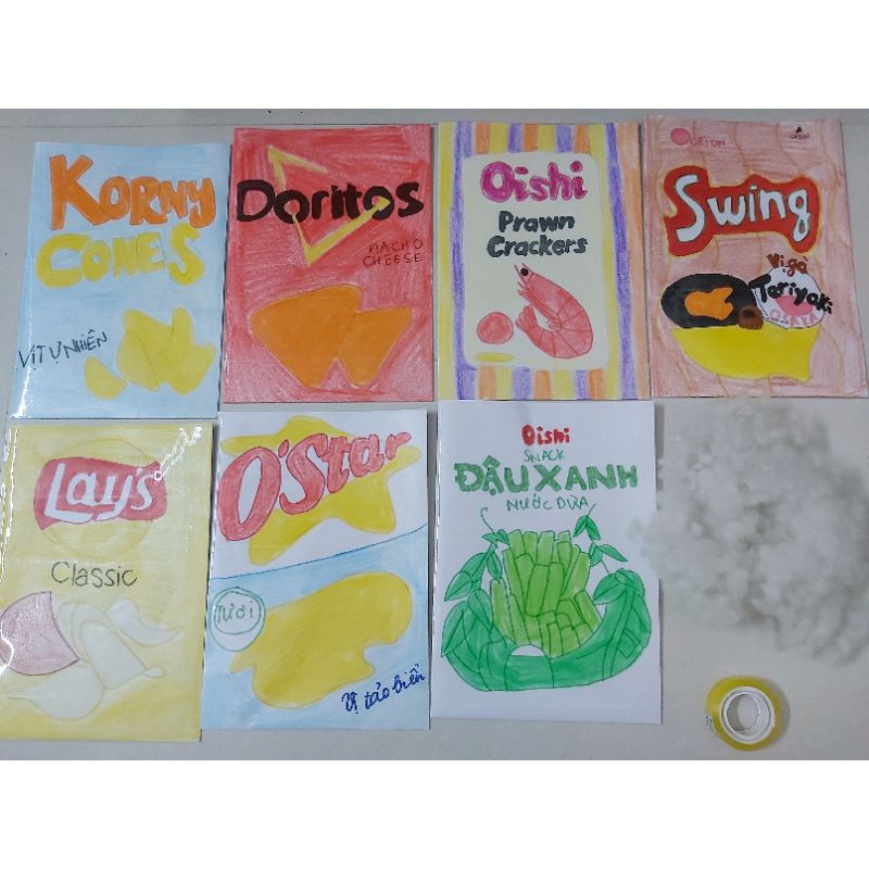 Bộ kit làm squishy giấy bim bim các loại chậm tăng