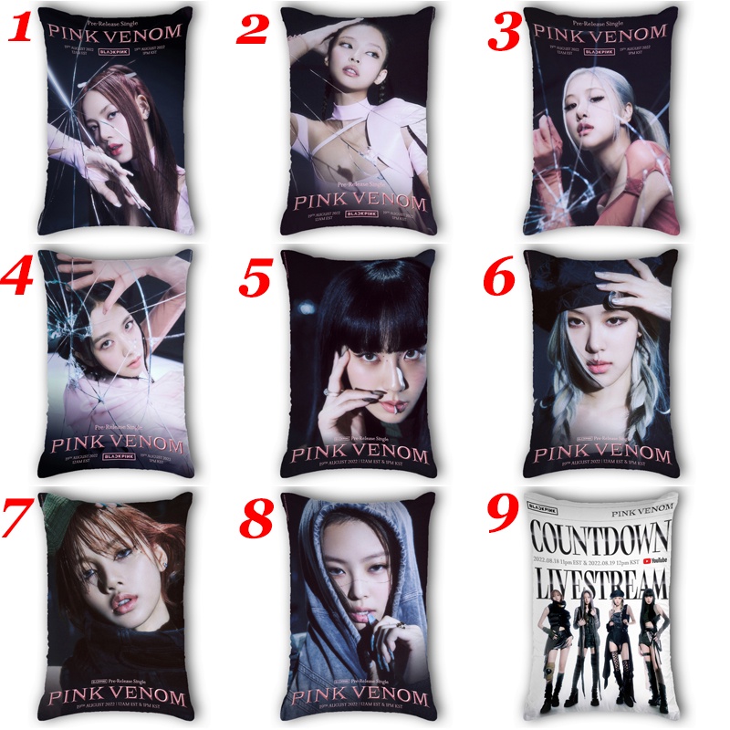 Vỏ Gối Chữ Nhật In Hình Jisoo, Jennie, Ros Và Lisa BLACKPINK Một Mặt Bằng Polyeste