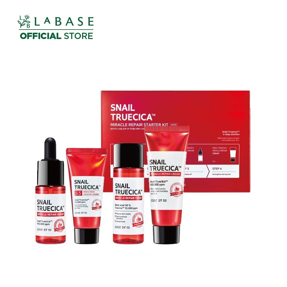 [Set 4 món] Bộ Kit Dưỡng Phục Hồi, Tái Tạo Da Chiết Xuất Ốc Sên Some By mi Snail Truecica Miracle Repair Starter Kit | BigBuy360 - bigbuy360.vn