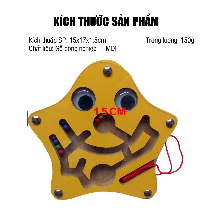 Đồ chơi trò chơi mê cung gỗ nam châm cho bé, rèn luyện tính kiên nhẫn tỷ mỉ, tư duy logic