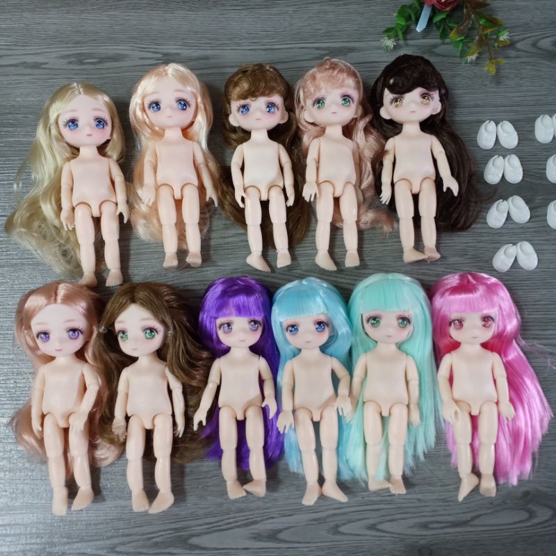 Búp Bê Truyện Tranh Cao 16cm Trơn Không Kèm Đồ ,Tặng Kèm Giày Animedolls 638 NCT